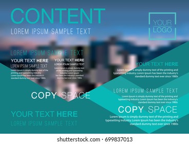 Presentation layout design template, Business Financial for background, Blur city background, Flat style vector illustration artwork.
