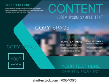 Presentation layout design template, Business Financial for background, Blur city background, Flat style vector illustration artwork.