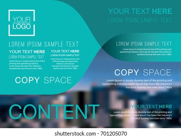 Presentation layout design template, Business Financial for background, Blur city background, Flat style vector illustration artwork.