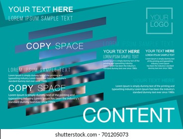 Presentation layout design template, Business Financial for background, Blur city background, Flat style vector illustration artwork.