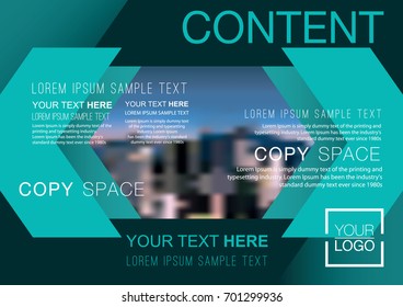 Presentation layout design template, Business Financial for background, Blur city background, Flat style vector illustration artwork.
