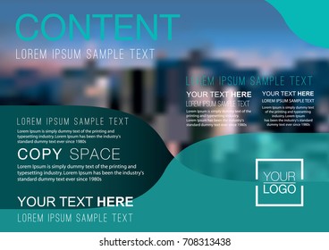 Presentation layout design template, Business Financial for background, Blur city background, Flat style vector illustration artwork.