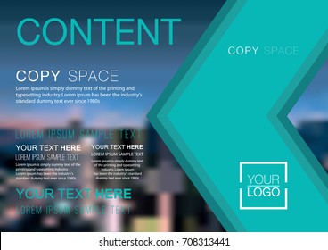 Presentation layout design template, Business Financial for background, Blur city background, Flat style vector illustration artwork.