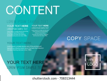 Presentation layout design template, Business Financial for background, Blur city background, Flat style vector illustration artwork.