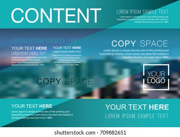 Presentation layout design template, Business Financial for background, Blur city background, Flat style vector illustration artwork.