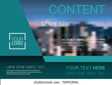 Presentation layout design template, Business Financial for background, Blur city background, Flat style vector illustration artwork.