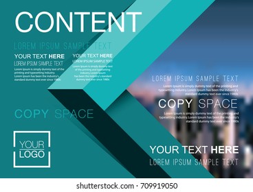 Presentation layout design template, Business Financial for background, Blur city background, Flat style vector illustration artwork.