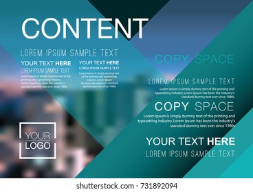 Presentation layout design template, Business Financial for background, Blur city background, Flat style vector illustration artwork.