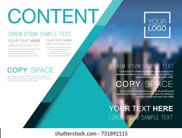 Presentation layout design template, Business Financial for background, Blur city background, Flat style vector illustration artwork.