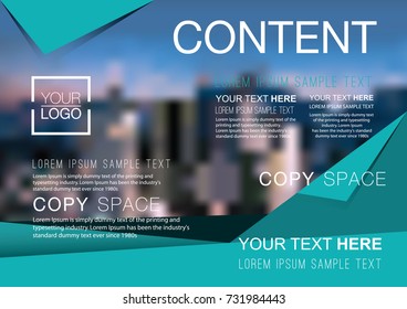 Presentation layout design template, Business Financial for background, Blur city background, Flat style vector illustration artwork.
