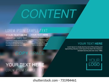 Presentation layout design template, Business Financial for background, Blur city background, Flat style vector illustration artwork.