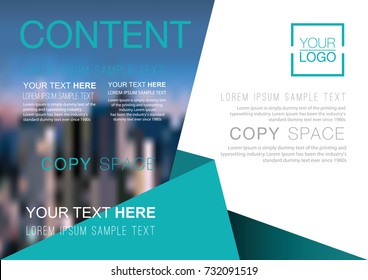 Presentation layout design template, Business Financial for background, Blur city background, Flat style vector illustration artwork.