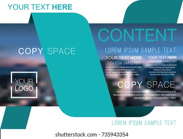 Presentation layout design template, Business Financial for background, Blur city background, Flat style vector illustration artwork.