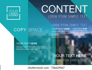 Presentation layout design template, Business Financial for background, Blur city background, Flat style vector illustration artwork.