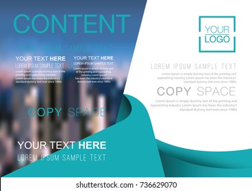 Presentation layout design template, Business Financial for background, Blur city background, Flat style vector illustration artwork.