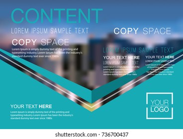 Presentation layout design template, Business Financial for background, Blur city background, Flat style vector illustration artwork.