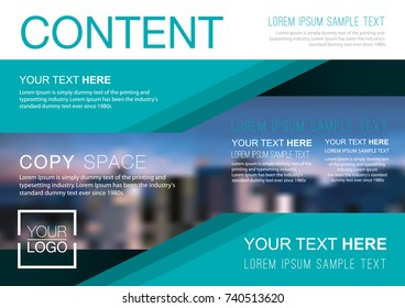 Presentation layout design template, Business Financial for background, Blur city background, Flat style vector illustration artwork.