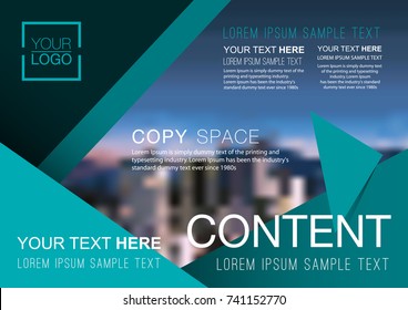 Presentation layout design template, Business Financial for background, Blur city background, Flat style vector illustration artwork.