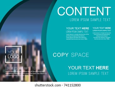 Presentation layout design template, Business Financial for background, Blur city background, Flat style vector illustration artwork.