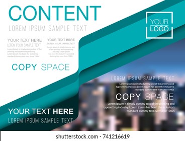 Presentation layout design template, Business Financial for background, Blur city background, Flat style vector illustration artwork.