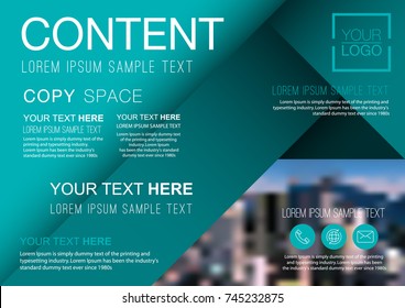Presentation layout design template, Business Financial for background, Blur city background, Flat style vector illustration artwork.