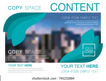 Presentation layout design template, Business Financial for background, Blur city background, Flat style vector illustration artwork.