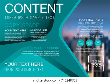 Presentation layout design template, Business Financial for background, Blur city background, Flat style vector illustration artwork.