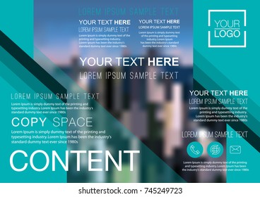Presentation layout design template, Business Financial for background, Blur city background, Flat style vector illustration artwork.