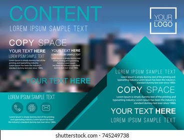Presentation layout design template, Business Financial for background, Blur city background, Flat style vector illustration artwork.