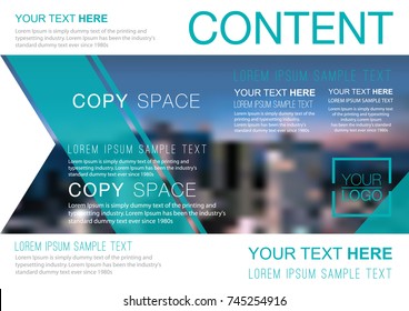 Presentation layout design template, Business Financial for background, Blur city background, Flat style vector illustration artwork.
