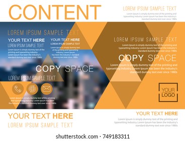 Presentation layout design template, Business Financial for background, Blur city background, Dark gold color tone, Flat style vector illustration artwork.