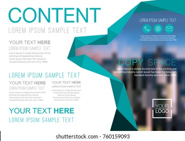 Presentation layout design template, Business Financial for background, Blur city background, Flat style vector illustration artwork.