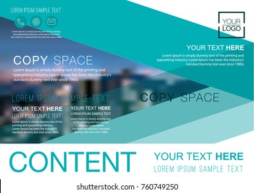 Presentation layout design template, Business Financial for background, Blur city background, Flat style vector illustration artwork.