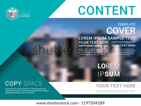 Presentation layout design template, Business Financial for background, Blur city background, Flat style vector illustration artwork.