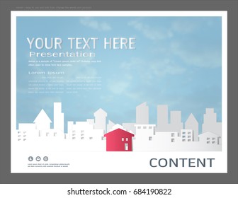 Presentation layout design template for commercial real estate concept, Inspiration for your design all media, Easy to use and edit by add your own logo, images, and text, whatever you want.