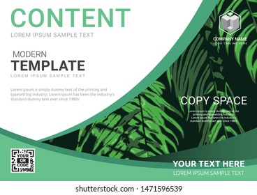 Presentation layout design template. Eco concept environment background, Fold leaflet, Magazine design, Annual report, Book Cover, Flat style vector illustration artwork A4 size.