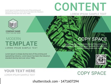 
Presentation layout design template. Eco concept environment background, Fold leaflet, Magazine design, Annual report, Book Cover, Flat style vector illustration artwork A4 size.
