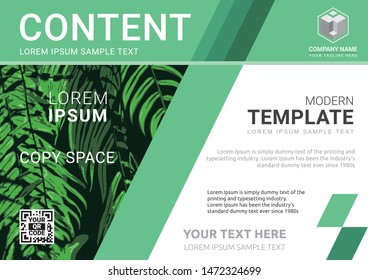 
Presentation layout design template. Eco concept environment background, Fold leaflet, Magazine design, Annual report, Book Cover, Flat style vector illustration artwork A4 size.
