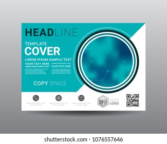 Presentation layout design template, Flyer Design, Annual report, Cover design template, Science technology concept, Flat style vector illustration artwork A4 size.