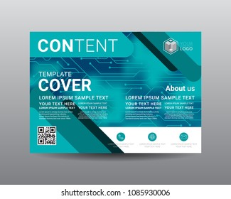 Presentation layout design template, Flyer Design, Annual report, Cover design template, Science technology concept, Flat style vector illustration artwork A4 size.