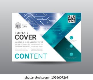 Presentation layout design template, Flyer Design, Annual report, Cover design template, Science technology concept, Flat style vector illustration artwork A4 size.