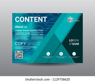 Presentation layout design template, Flyer Design, Annual report, Cover design template, Science technology concept, Flat style vector illustration artwork A4 size.