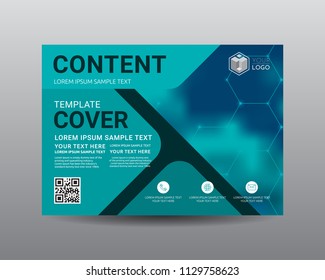 Presentation layout design template, Flyer Design, Annual report, Cover design template, Science technology concept, Flat style vector illustration artwork A4 size.