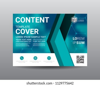 Presentation layout design template, Flyer Design, Annual report, Cover design template, Science technology concept, Flat style vector illustration artwork A4 size.
