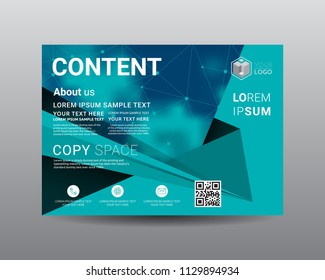 Presentation layout design template, Flyer Design, Annual report, Cover design template, Science technology concept, Flat style vector illustration artwork A4 size.