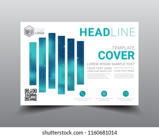 Presentation layout design template, Flyer Design, Annual report, Cover design template, Science technology concept, Flat style vector illustration artwork A4 size.