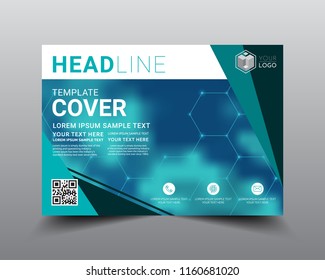 Presentation layout design template, Flyer Design, Annual report, Cover design template, Science technology concept, Flat style vector illustration artwork A4 size.