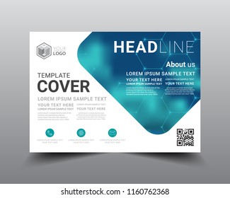 Presentation layout design template, Flyer Design, Annual report, Cover design template, Science technology concept, Flat style vector illustration artwork A4 size.