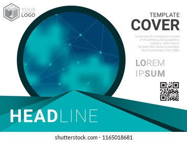 Presentation layout design template, Flyer Design, Annual report, Cover design template, Science technology concept, Flat style vector illustration artwork A4 size.