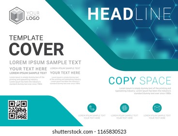 Presentation layout design template, Flyer Design, Annual report, Cover design template, Science technology concept, Flat style vector illustration artwork A4 size.